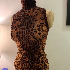 Jean Paul Gaultier Maille Femme sheer leopard top